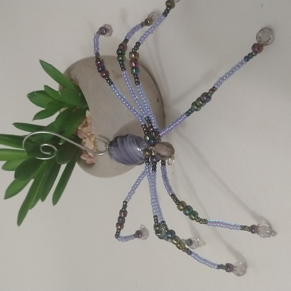 Purple Handmade Beaded Spider